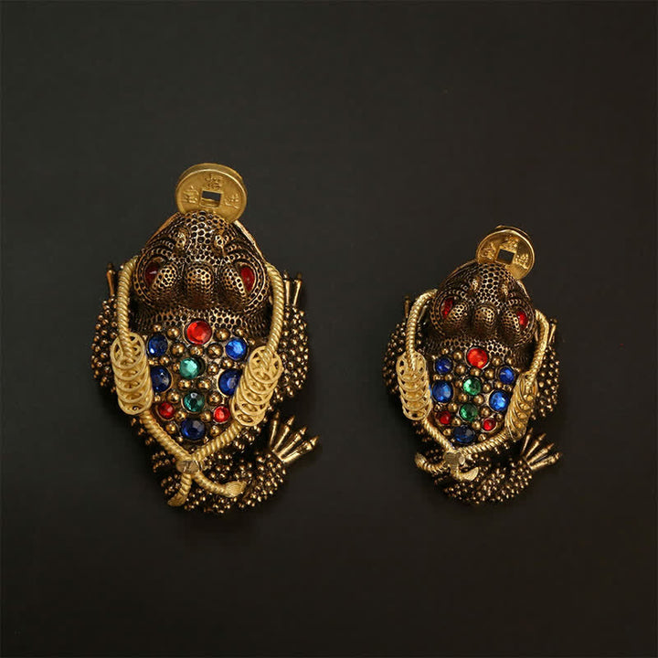 Buddha Stones Rana portafortuna a tre zampe in ottone, simbolo di ricchezza e fortuna - image 13