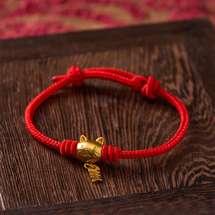Buddha Stones Braccialetto curativo in rame con simpatico pesce gatto e filo rosso. - image 12