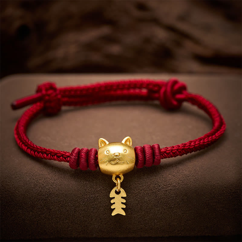 Buddha Stones Braccialetto curativo in rame con simpatico pesce gatto e filo rosso. - image 3