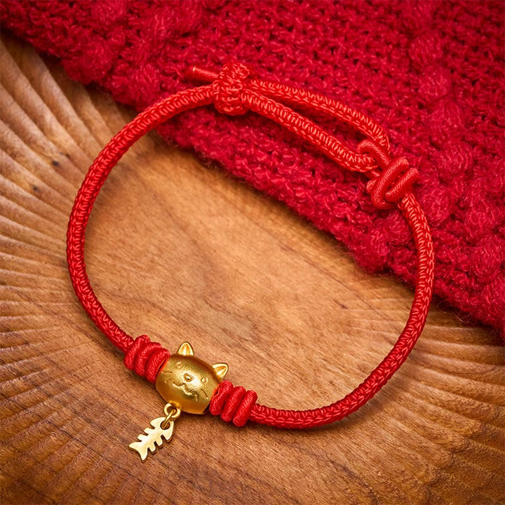Buddha Stones Braccialetto curativo in rame con simpatico pesce gatto e filo rosso. - image 11