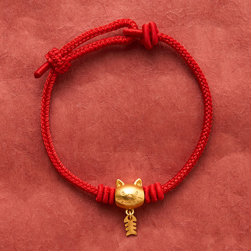 Buddha Stones Braccialetto curativo in rame con simpatico pesce gatto e filo rosso. - image 14