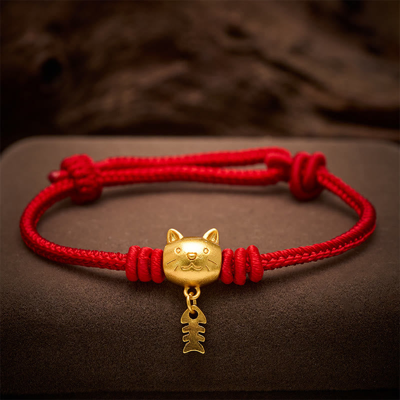 Buddha Stones Braccialetto curativo in rame con simpatico pesce gatto e filo rosso. - image 13