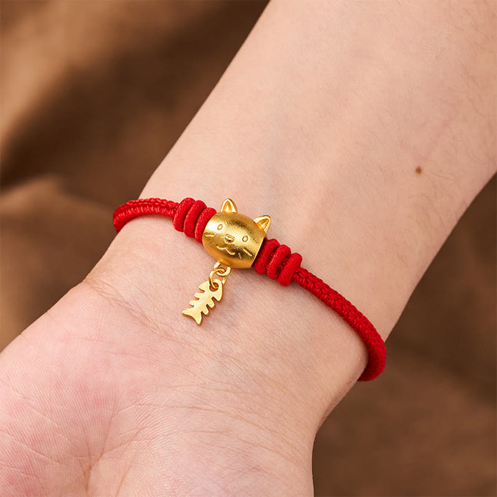 Buddha Stones Braccialetto curativo in rame con simpatico pesce gatto e filo rosso. - image 15