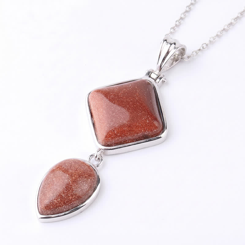 Buddha Stones Collana con doppio pendente in opale naturale, ideale per un look rilassante. - Pietra d'oro - image 16