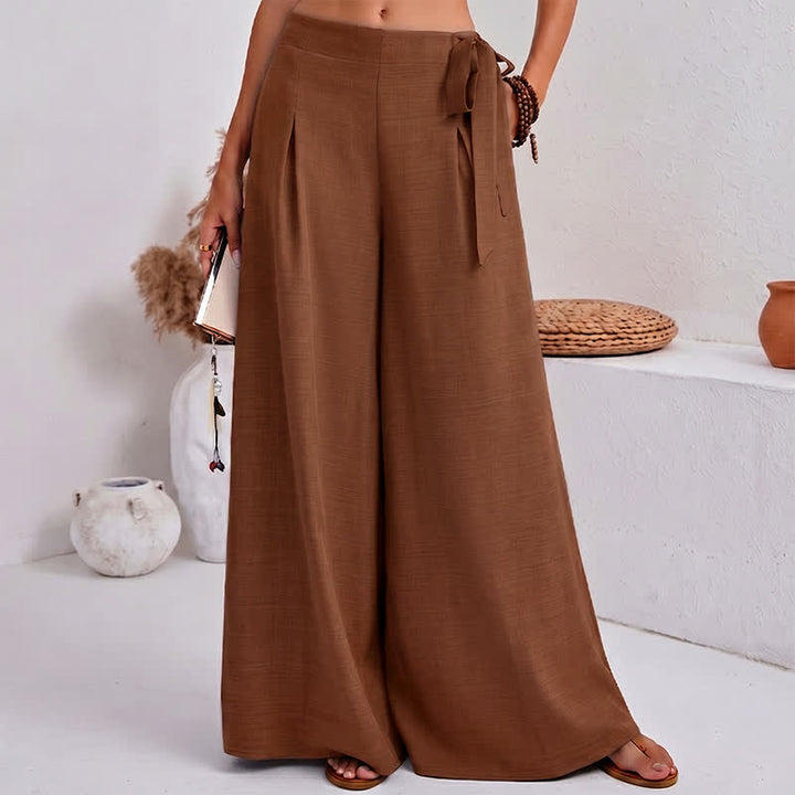 Pantaloni da donna a gamba larga con coulisse, stile retrò, con motivo Buddha Stones, perfetti per la primavera, casual e con tasche. - Verga d'oro scura - US14, UK/AU18, EU46 (2XL) - image 12