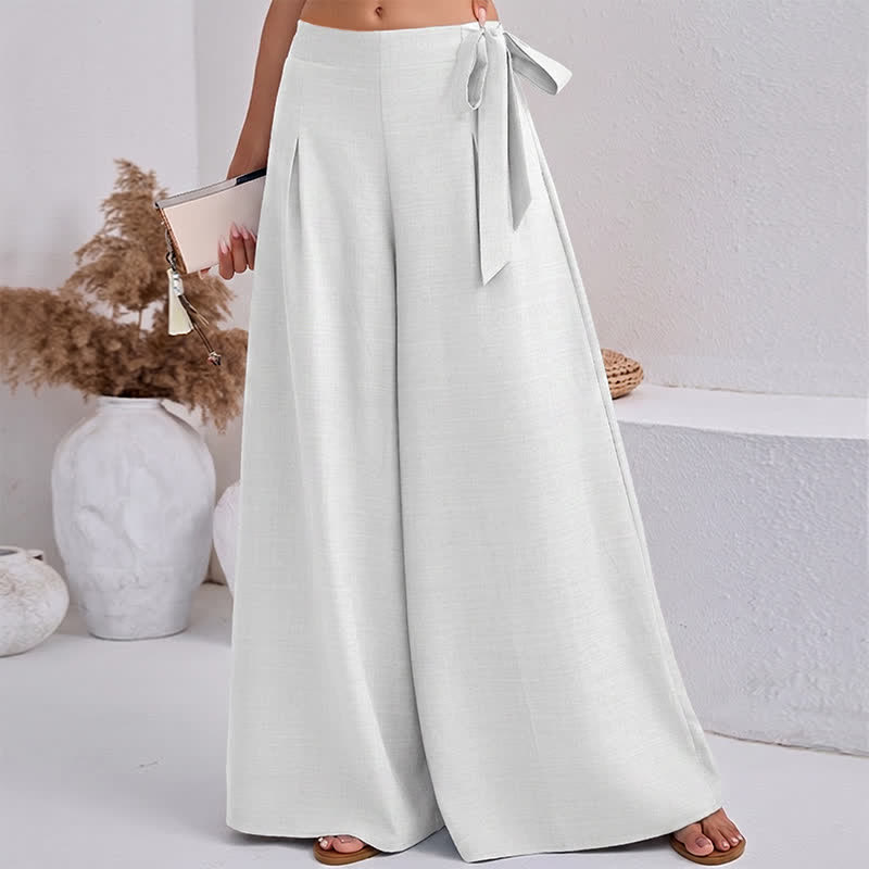 Buddha Stones Pantaloni da donna a gamba larga, stile retrò, con coulisse, per la primavera, casual e semplici, con tasche. - image 17