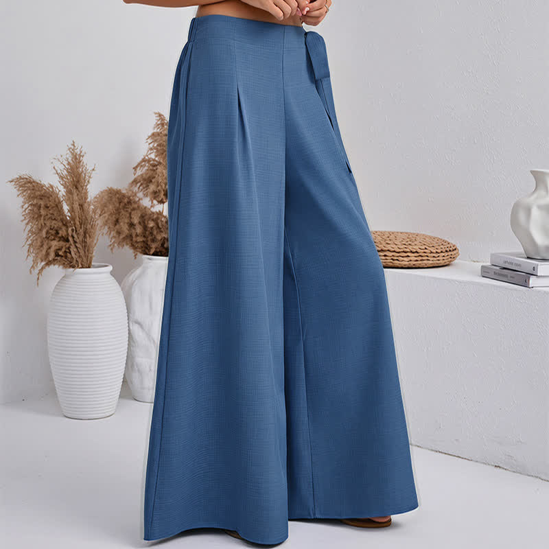 Pantaloni da donna a gamba larga con coulisse, stile retrò, con motivo Buddha Stones, perfetti per la primavera, casual e con tasche. - image 1