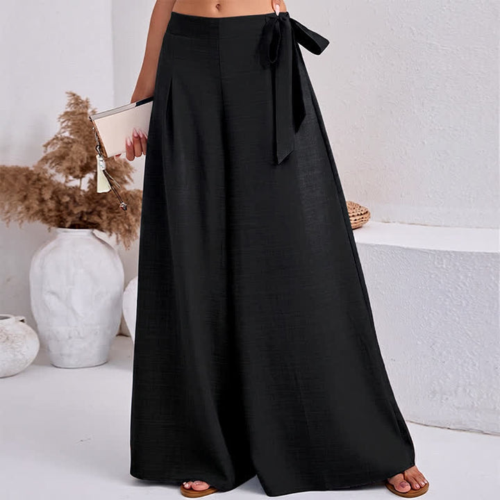 Pantaloni da donna a gamba larga con coulisse, stile retrò, con motivo Buddha Stones, perfetti per la primavera, casual e con tasche. - image 8
