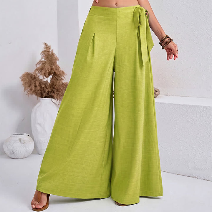 Pantaloni da donna a gamba larga con coulisse, stile retrò, con motivo Buddha Stones, perfetti per la primavera, casual e con tasche. - image 11
