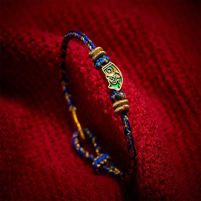 Buddha Stones Braccialetto di forza con corda intrecciata a mano a forma di pesce koi - image 18