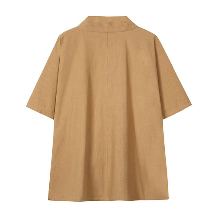 Buddha Stones Kimono da uomo minimalista con coulisse, tinta unita, in cotone e lino, per primavera/estate. - image 13