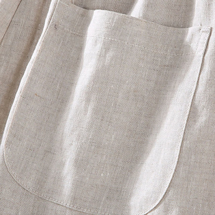 Buddha Stones Completo estivo da uomo in stile Tang con colletto alla coreana, maniche corte e pantaloni corti, con tasca, ideale per la meditazione. - image 8