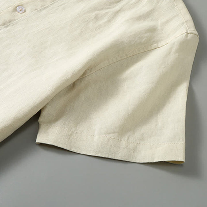 Buddha Stones Completo estivo da uomo in stile Tang con colletto alla coreana, maniche corte e pantaloni corti, con tasca, ideale per la meditazione. - image 14
