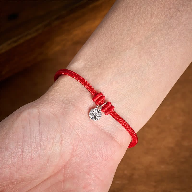 Buddha Stones Bracciale Bagua in argento sterling 925 con collegamento a filo rosso - image 10