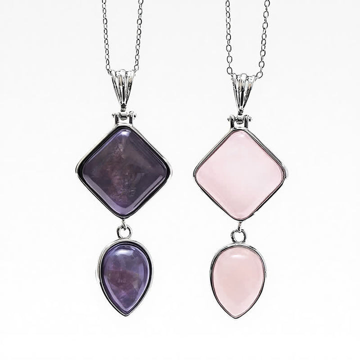 Buddha Stones Collana con doppio pendente in opale naturale, ideale per un look rilassante. - image 11
