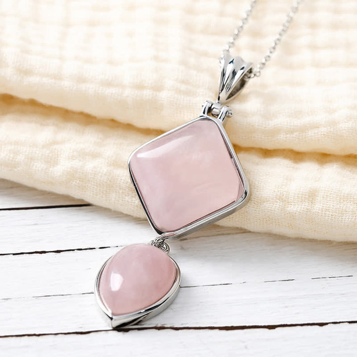 Buddha Stones Collana con doppio pendente in opale naturale, ideale per un look rilassante. - image 1