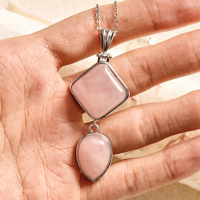 Buddha Stones Collana con doppio pendente in opale naturale, ideale per un look rilassante. - image 3