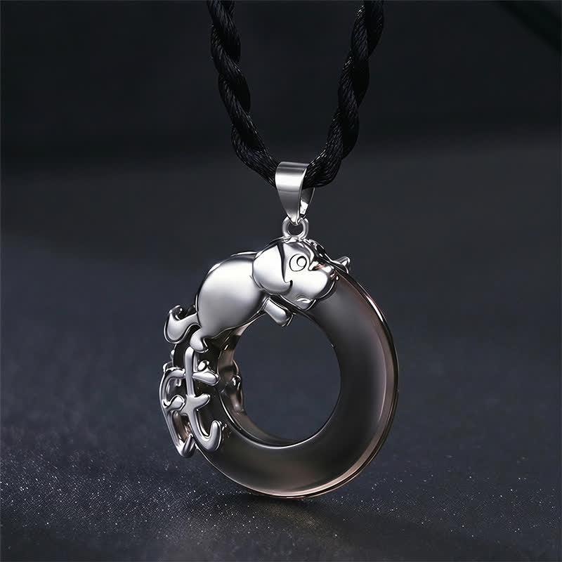 Buddha Stones Collana con ciondolo a forma di fibbia della pace e portafortuna dello zodiaco cinese - Cane - image 16