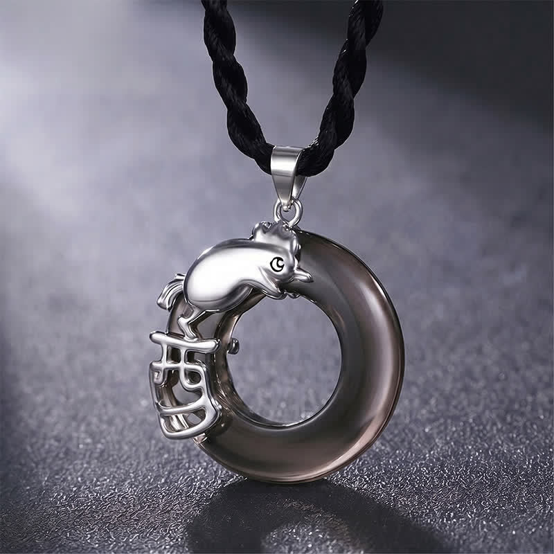 Buddha Stones Collana con ciondolo a forma di fibbia della pace e portafortuna dello zodiaco cinese - Gallo - image 15