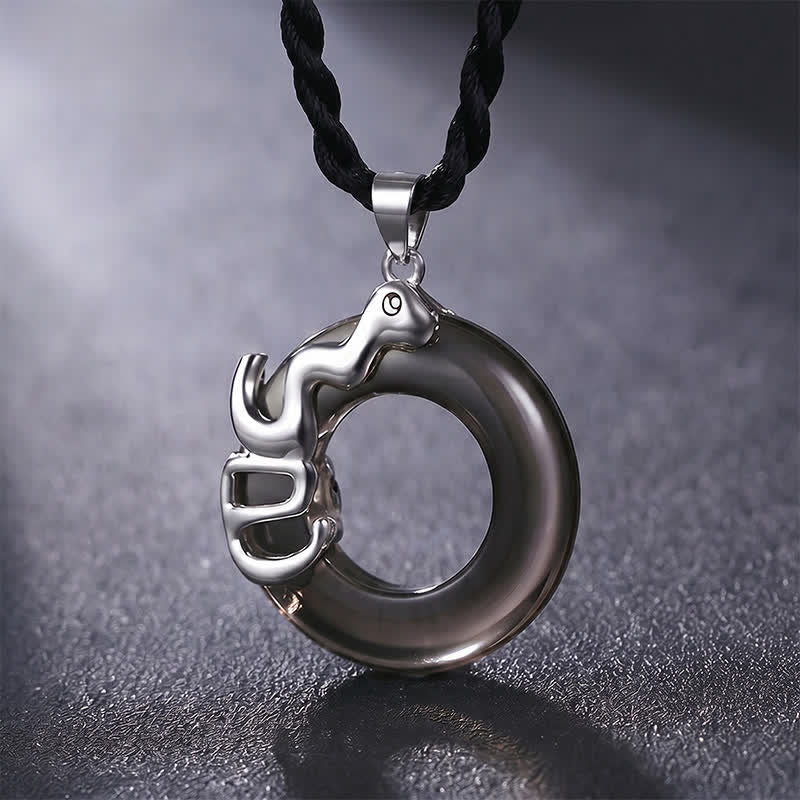 Buddha Stones Collana con ciondolo a forma di fibbia della pace e portafortuna dello zodiaco cinese - Serpente - image 11