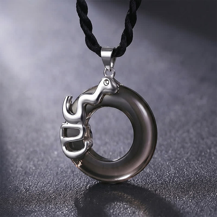 Buddha Stones Collana con ciondolo a forma di fibbia della pace e portafortuna dello zodiaco cinese - Serpente - image 11