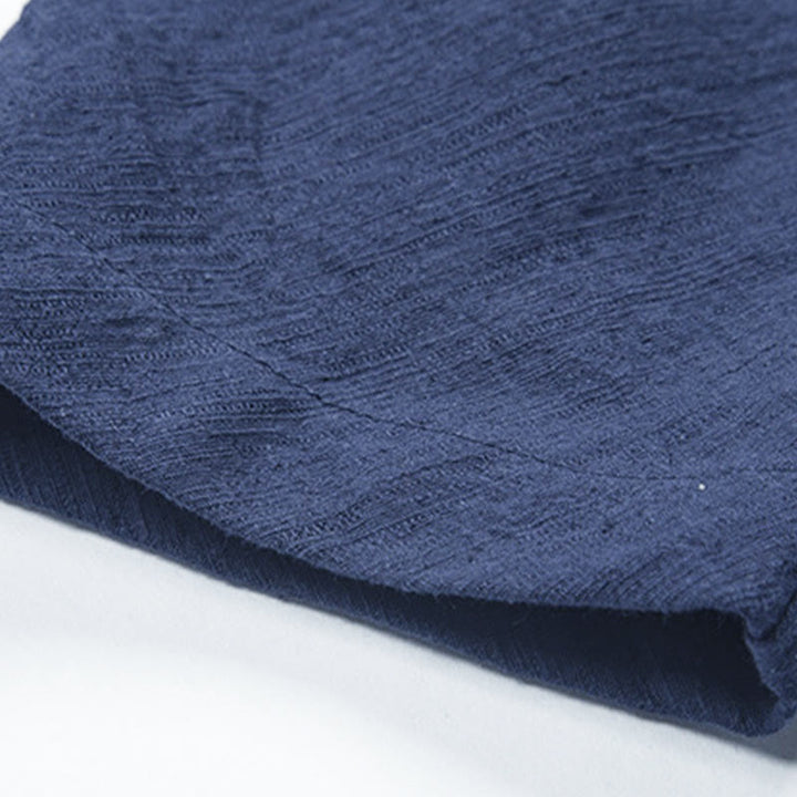 Camicia da uomo casual a tinta unita con bottoni a rana e motivo Buddha Stones. - image 15