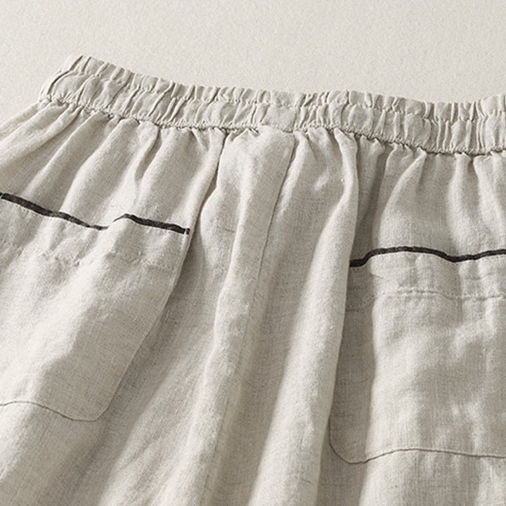 Pantaloni harem da donna estivi casual con coulisse e tasche, in tinta unita, con motivo Buddha Stones. - image 3