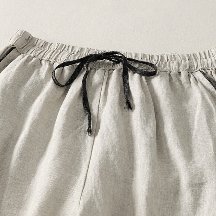 Pantaloni harem da donna estivi casual con coulisse e tasche, in tinta unita, con motivo Buddha Stones. - image 2