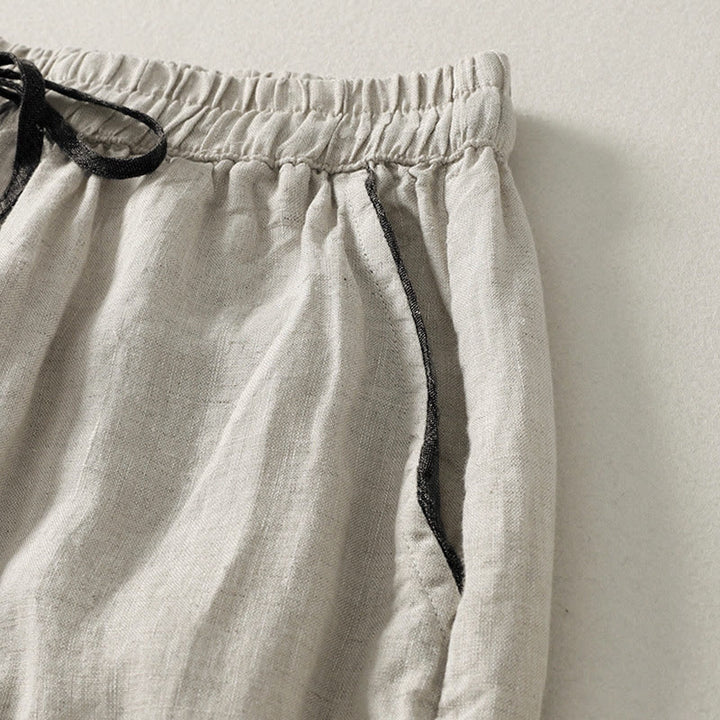 Pantaloni harem da donna estivi casual con coulisse e tasche, in tinta unita, con motivo Buddha Stones. - image 4