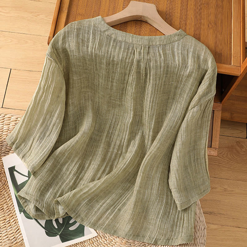 T-shirt da donna a maniche a tre quarti con stampa Buddha Stones, ideale per l'estate. - image 1
