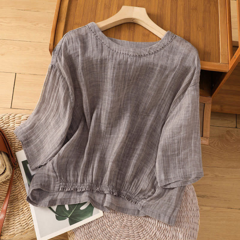 T-shirt da donna a maniche a tre quarti con stampa Buddha Stones, ideale per l'estate. - Tan - US12, UK/AU16, EU44 (2XL) - image 16