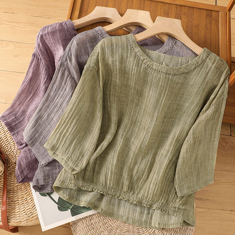T-shirt da donna a maniche a tre quarti con stampa Buddha Stones, ideale per l'estate. - image 29