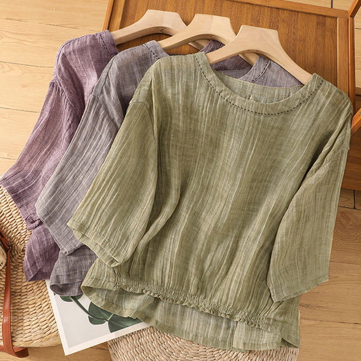 T-shirt da donna a maniche a tre quarti con stampa Buddha Stones, ideale per l'estate. - image 29