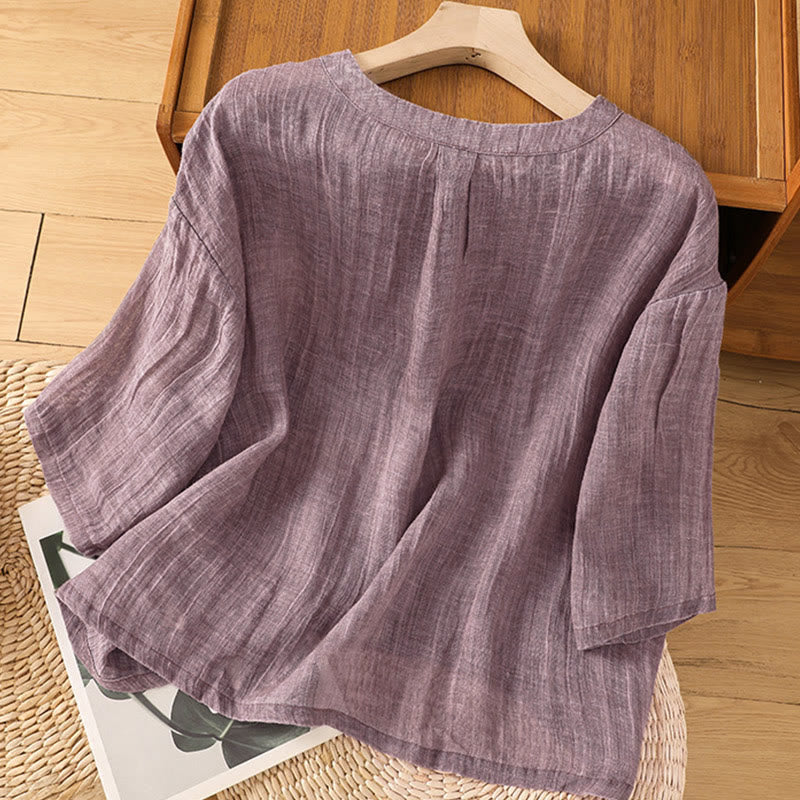 T-shirt da donna a maniche a tre quarti con stampa Buddha Stones, ideale per l'estate. - image 9