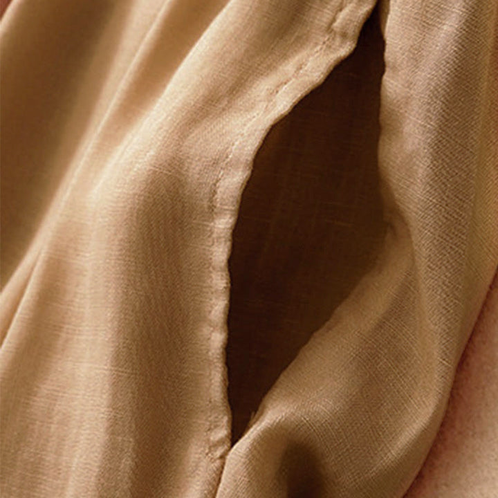 Pantaloni capri corti harem da donna con elastico in vita e tasche, modello estivo Buddha Stones. - image 26