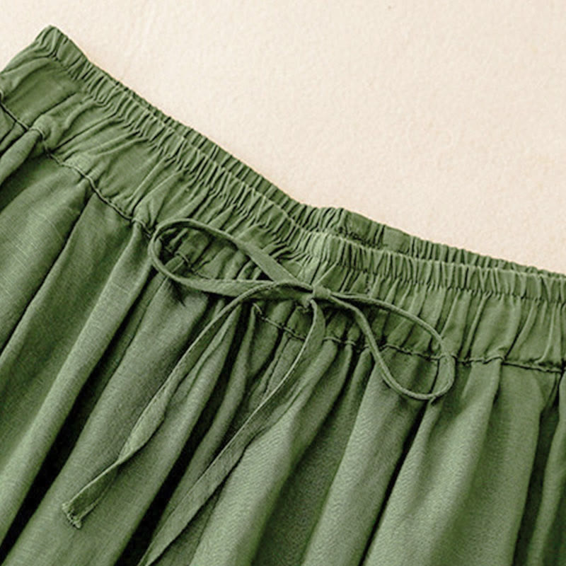 Pantaloni capri corti harem da donna con elastico in vita e tasche, modello estivo Buddha Stones. - image 28