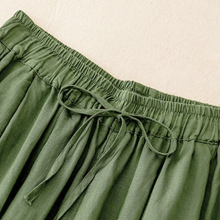 Pantaloni capri corti harem da donna con elastico in vita e tasche, modello estivo Buddha Stones. - image 28
