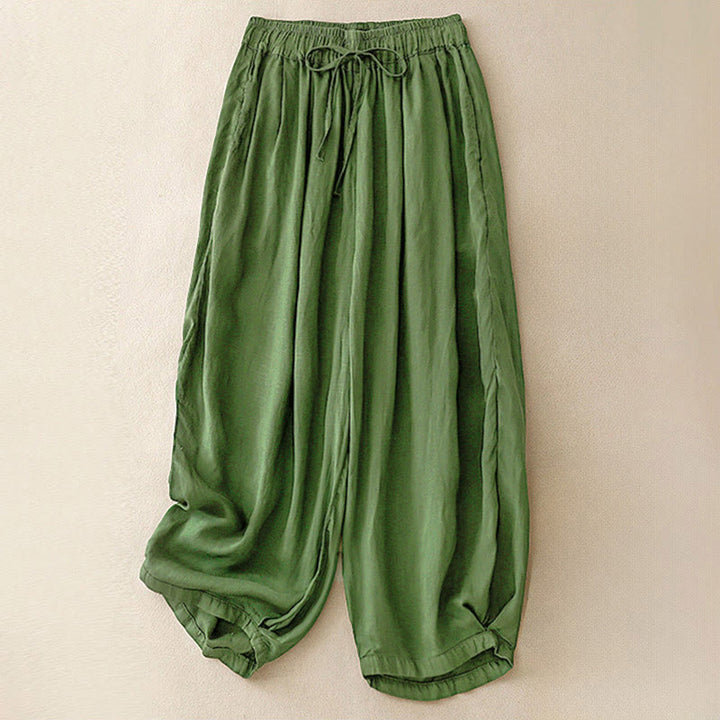 Pantaloni capri corti harem da donna con elastico in vita e tasche, modello estivo Buddha Stones. - Verde mare - US8-10, UK/AU12-14, EU40-42 (2XL) - image 27