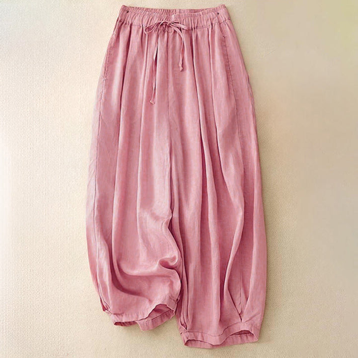 Pantaloni capri corti harem da donna con elastico in vita e tasche, modello estivo Buddha Stones. - Rosa - US8-10, UK/AU12-14, EU40-42 (2XL) - image 18
