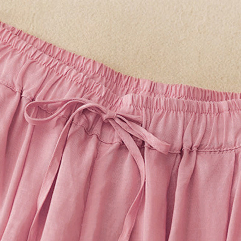 Pantaloni capri corti harem da donna con elastico in vita e tasche, modello estivo Buddha Stones. - image 19