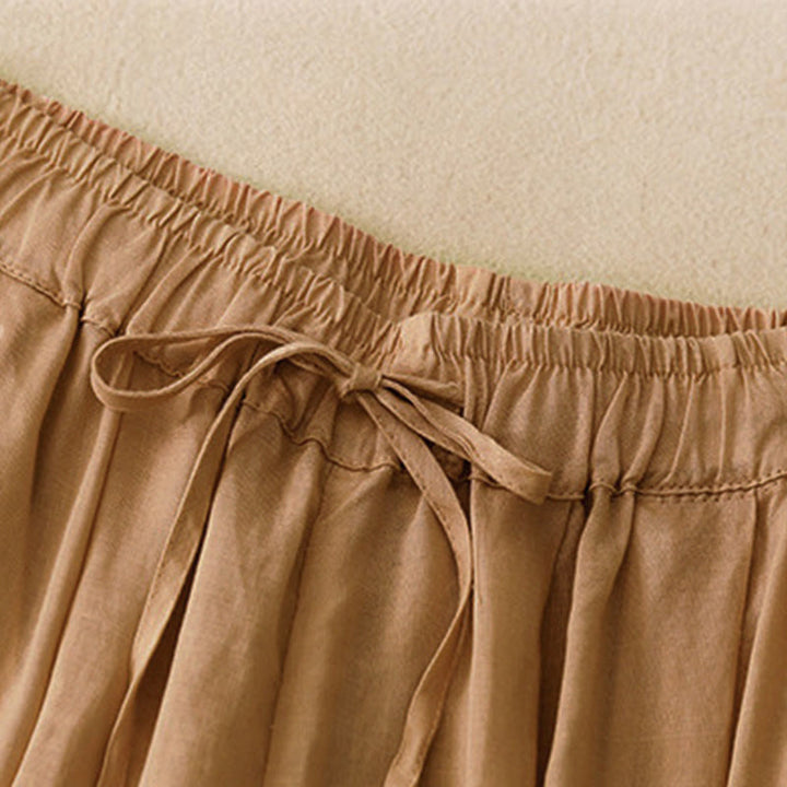 Pantaloni capri corti harem da donna con elastico in vita e tasche, modello estivo Buddha Stones. - image 23