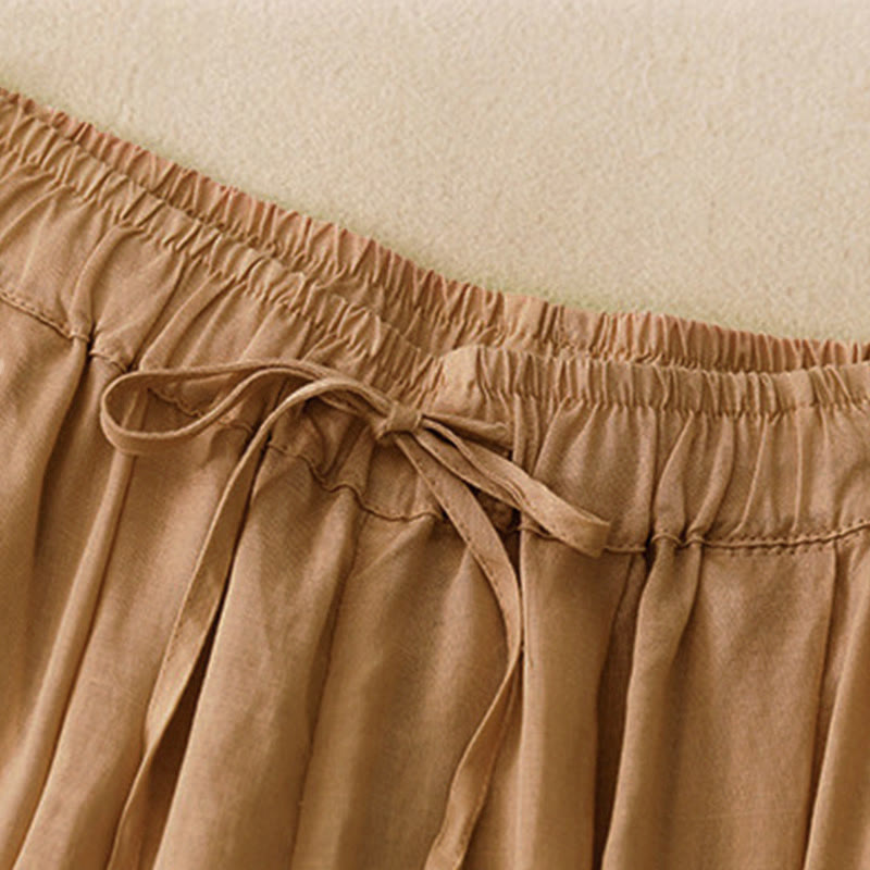 Pantaloni capri corti harem da donna con elastico in vita e tasche, modello estivo Buddha Stones. - image 23