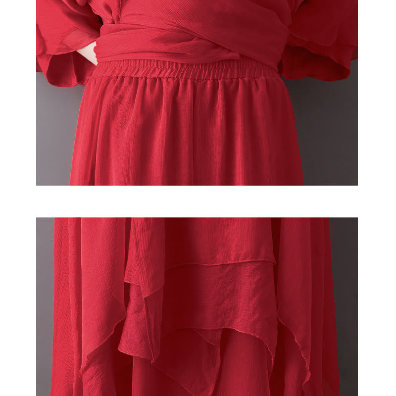 Abito tunica midi con scollo a V e pantaloni a gamba larga con motivo Buddha Stones, abbigliamento per meditazione, pratica zen e danza. - image 16
