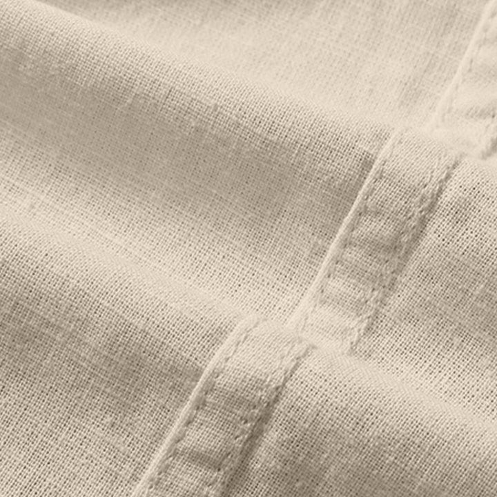 Camicia da uomo estiva a maniche corte in cotone e lino con bottoni e motivo Buddha Stones - image 12