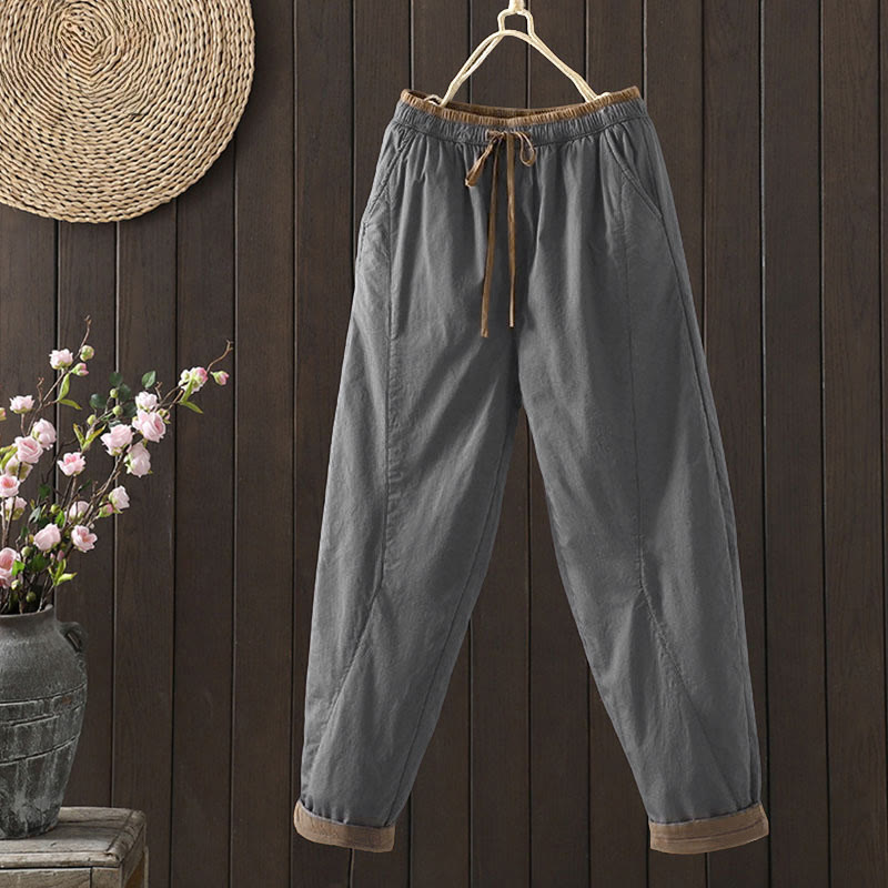 Pantaloni termici harem da donna con tasche e stampa Buddha Stones - Grigio tenue - US8-10, UK/AU12-14, EU40-42 (2XL) - image 14