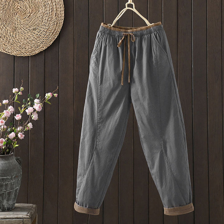 Pantaloni termici harem da donna con tasche e stampa Buddha Stones - Grigio tenue - US8-10, UK/AU12-14, EU40-42 (2XL) - image 14
