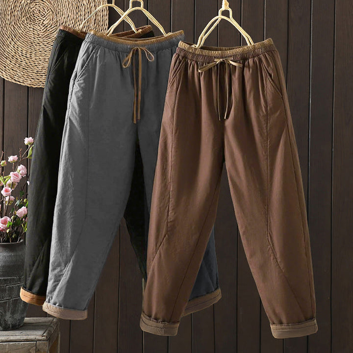 Pantaloni termici harem da donna con tasche e stampa Buddha Stones - image 0