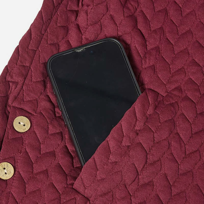 Cappotto da donna a maniche lunghe con cappuccio e tasche, lunghezza media, con motivo a spighe di grano e decorazioni a tema Buddha Stones Fall. - image 3