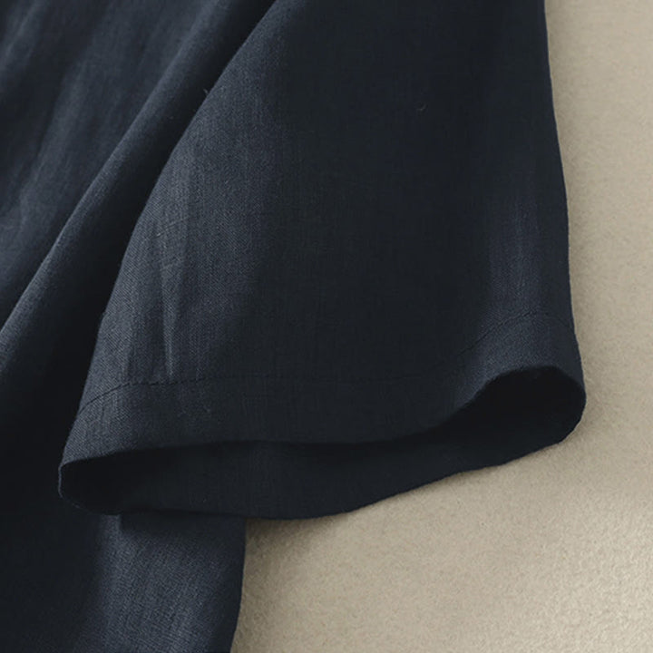 Camicia da donna a maniche corte con scollo a V e bottoni, tinta unita, con motivo Buddha Stones, ideale per l'estate. - image 16