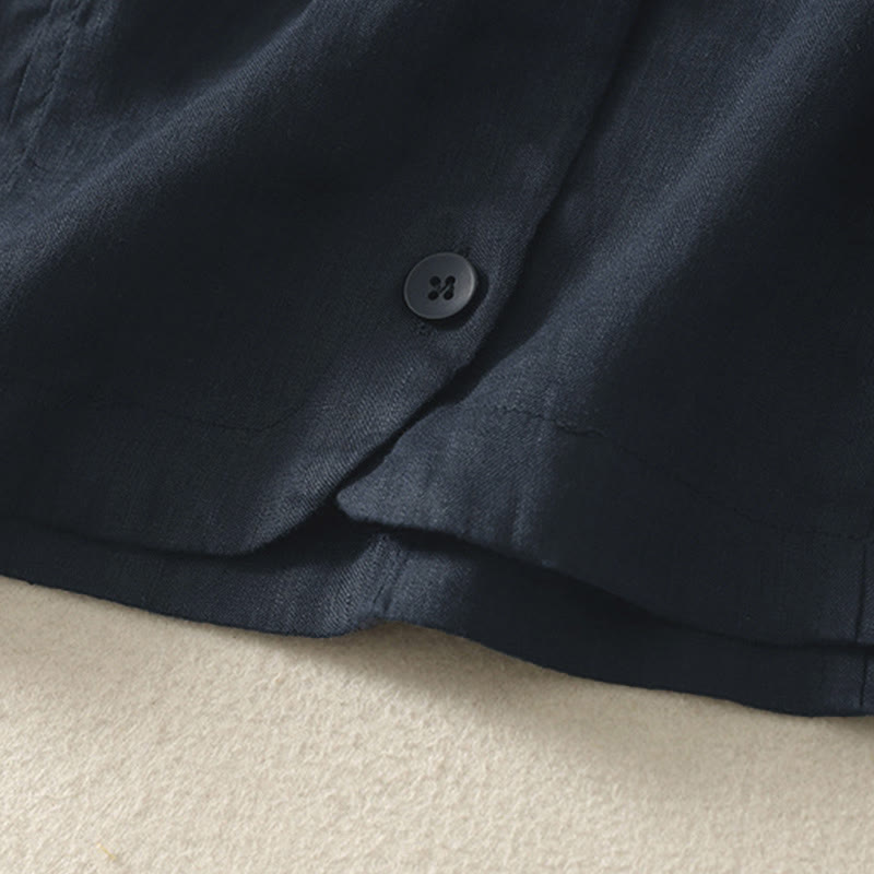 Camicia da donna a maniche corte con scollo a V e bottoni, tinta unita, con motivo Buddha Stones, ideale per l'estate. - image 17